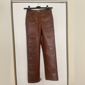 Aritzia Wilfred High Waisted Leather Pants